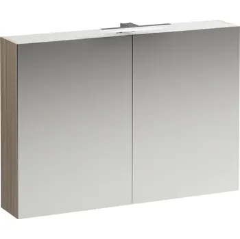 Koupelnový nábytek LAUFEN BASE Zrcadlová skříňka, osvětlení, el.zásuvka EU IP 44 1000x185, Světlý jilm - H4028521102621