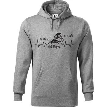 Pánská mikina DOBRÝ TRIKO Pánská mikina s potiskem Tep šlapky Velikost pánské mikiny: 5XL, Barva: Tmavě šedý melír
