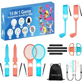 Herní konzole RODINNÁ SADA PŘÍSLUŠENSTVÍ 15v1 PRO NINTENDO SWITCH 2, ORANŽOVÁ/MODRÁ