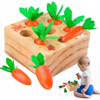 Dřevěná hračka DŘEVĚNÝ TŘÍDIČ MRKVE TVARY PRO PÁROVÁNÍ