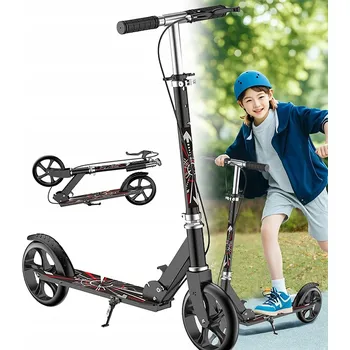 Koloběžka Velká skládací městská koloběžka 78-104 cm dvoukolečková S ruční a nožní brzdou