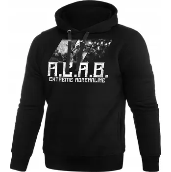 Pánská mikina Černá Mikina s kapucí Extreme Adrenaline s potiskem "A.C.A.B" vel. M