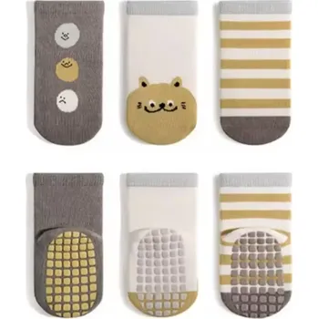 Bavlněné protiskluzové ponožky - PROUŽKY - (0-12 m) S (Značka: NEMO BABY)