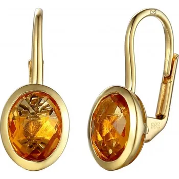 Náušnice Gems, Originální náušnice Devon, žluté zlato a citríny, 585-38-3-4489.0Z00.0.00.607.08