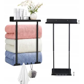 Držák na ručník NASTAVITELNÝ DRŽÁK / REGÁL NA RUČNÍKY VYSOUVACÍ 40-75CM POLICE DO KOUPELNY