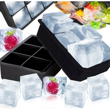 Tvořítko na led SILIKONOVÁ FORMA NA LED, FORMIČKA NA VELKÉ KOSTKY LEDU, ŠESTIHRANY 6 KUSŮ XXL