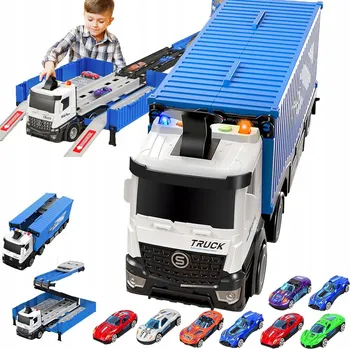 autodráha AUTODRÁHA TRANSPORTER SET ZÁVODNÍ DRÁHA 120cm + 8 AUTÍČEK