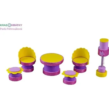 Doplněk pro panenku Nábytek tvořivá sada Fialová