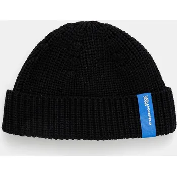 Čepice Bavlněná čepice Karl Lagerfeld Jeans černá barva, B1M33060 99X, vel. ONE SIZE