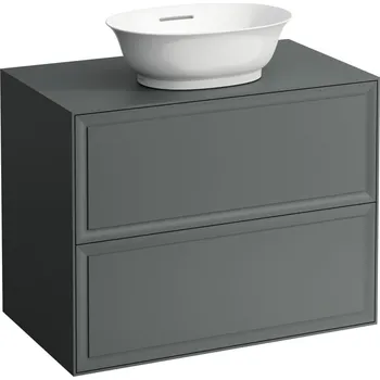 Koupelnový nábytek LAUFEN THE NEW CLASSIC Skříňka pod umyvadlo 800, se 2 zásuvkami, pro umyvadlové mísy H812852, H812853 775x455, Šedá traffic - H4060120856271
