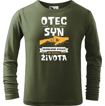 Dětská móda DOBRÝ TRIKO Dětské bavlněné triko Nerozlučná dvojka Velikost: 110 /4 roky, Barva: Khaki