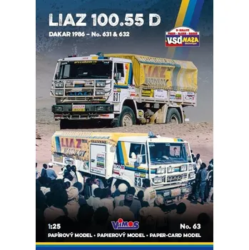 Plastikový model LIAZ 100.55 D č. 631 + 632 - Dakar 1986 - 1:25