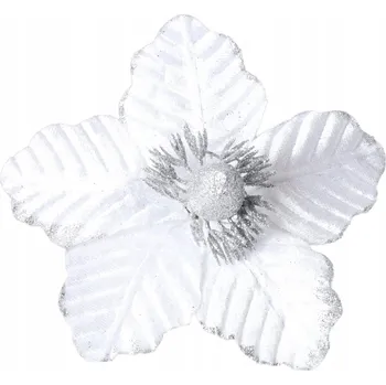 Vánoční dekorace BÍLÁ MAGNOLIE KVĚTY NA VÁNOČNÍ STROMEK OZDOBY VÁNOČNÍ MAGNOLIE NA ARANŽOVÁNÍ HIT