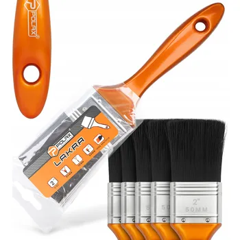 Malířský štětec 5x PLOCHÝ MALÍŘSKÝ ŠTĚTEC 50 mm na Laky, Barvy, Nábytek a Dřevo Z1-P