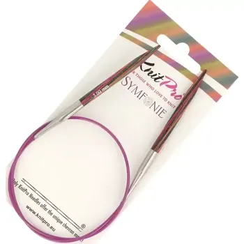 Jehlice KnitPro Symfonie kruhové fixní jehlice 5mm 50cm (KnitPro Symfonie kruhové dřěvěné jehlice 5mm 50cm)