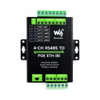 IP kamera Převodník 4 kanály RS485 na Ethernet s PoE napájením 4-CH RS485 TO POE ETH (B