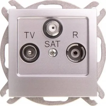 Elektrická zásuvka Anténní zásuvka nástěnná Ospel stříbrná