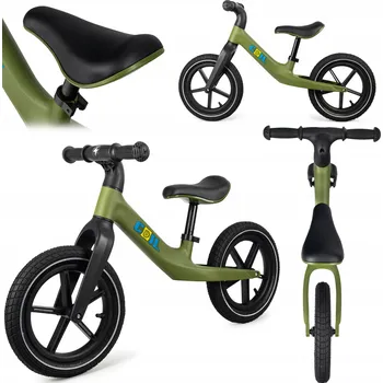 Odrážedlo ODRÁŽEDLO PRO DĚTI LEHKÉ NAFUKOVACÍ KOLA 12" NASTAVITELNÉ ZELENÉ COIL