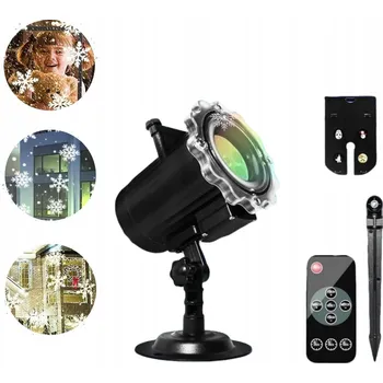 Světelný efekt VÁNOČNÍ LED LASEROVÝ PROJEKTOR SE SNĚHOVÝMI VLOČKAMI A MOTIVY NAROZENÍ