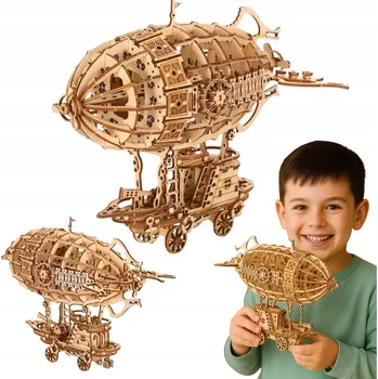 ostatní stavebnice Puzzle dřevěná 3D skládačka LETADLO pro děti stavebnice DIY 176