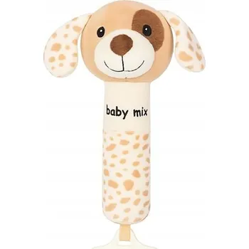 Pískací hračka s kousátkem Pejsek béžový plyšák kousátko pískací hračka Baby Mix