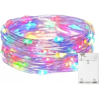 Vánoční dekorace Vánoční osvětlení na stromeček barevná LED 100 na drátku 10m