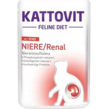 Krmivo pro kočku Kapsička Vlhké krmivo Kattovit Renal Beef 85g