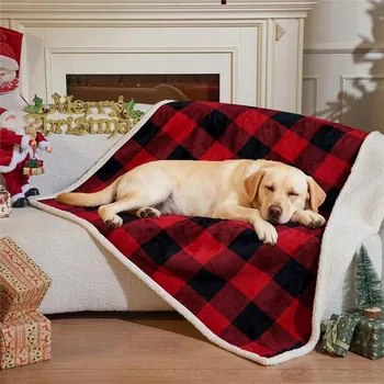 deka 130x150 VÁNOČNÍ DEKA PŘEHOZ NA POSTEL MĚKKÁ FLEECE PLYŠ BERÁNEK VÁNOCE