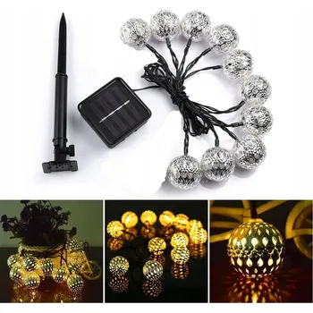 Venkovní osvětlení Girlanda Ogrodowa Solarna 7M 50LED – Barevná solární zahradní girlanda 7M 50LED, IP65