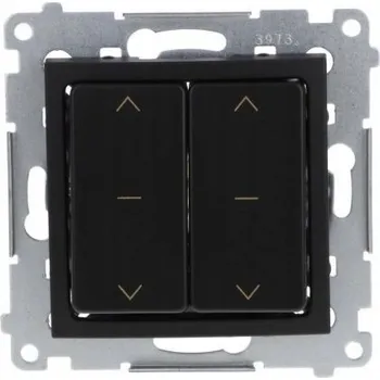 vypínač Simon 54 Dvojitý žaluziový přepínač (1-0-2) černý mat DZW2.01/49