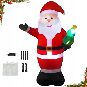 Vánoční dekorace SVATÝ Mikuláš NAFUKOVACÍ DEKORACE VÁNOČNÍ LED OZDOBA ZAHRADNÍ XL 2.4M