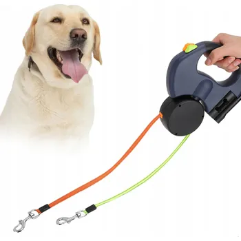 Vodítko pro psa Vodítko pro dva psy, lanko 1 m