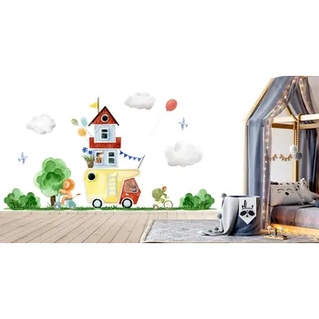 Fototapeta Samolepka na zeď Fototapeta voděodolná Zvířata na cestách 73x137cm Žlutá