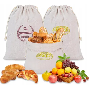Lněné sáčky na pečení chleba a pečiva 30x40cm - Sada 3 kusů
