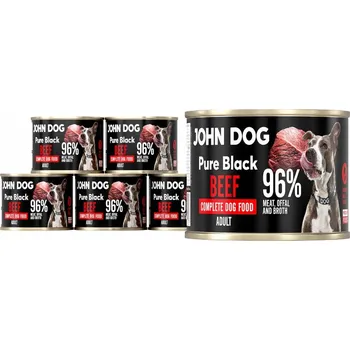 Krmivo pro psa John Dog Pure Black krmivo mokrá pro psy Hovězí 6x200g