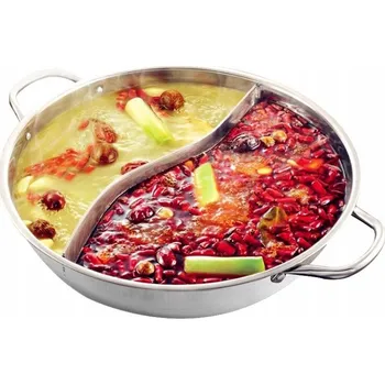 Hrnec Hot Pot Dělený s Poklicí a 2 Lžícemi Golden Turtle 28cm