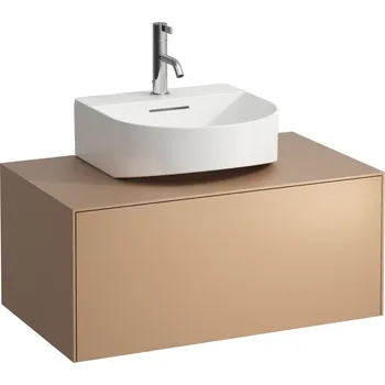 Koupelnový nábytek LAUFEN SONAR Skříňka pod umyvadlo, s 1 zásuvkou, pro umývátka H816341, H816342, s výřezem uprostřed 775x455, Měď (lak) - H4054410340411