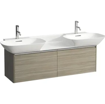 Nábytek LAUFEN BASE Skříňka pod umyvadlo, se 2 zásuvkami, pro umyvadlo H814304, úchytka z eloxovaného hliníku 1170x350, Světlý jilm - H4030151102621