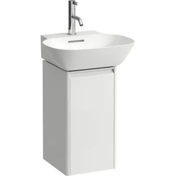 Koupelnový nábytek LAUFEN BASE Skříňka pod umyvadlo, 1 dvířka, závěsy vpravo, 1 vnitřní polička, pro umývátko H815301 275x295, Bílá lesklá - H4030121102611