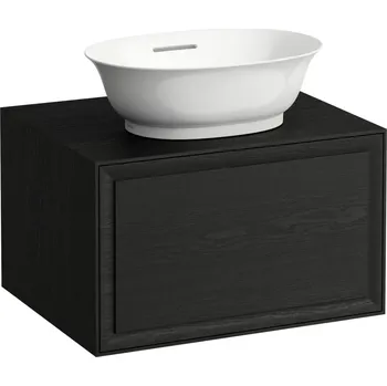 Koupelnový nábytek LAUFEN THE NEW CLASSIC Skříňka pod umyvadlo 600, s 1 zásuvkou, s výřezem uprostřed, pro umyvadlové mísy H812852, H812853 575x455, Černěný dub - H4060010856281