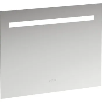 Zrcadlo LAUFEN LEELO Zrcadlo, 900 mm v hliníkovém rámu, s vodorovným LED osvětlením a prostorovým osvětlením, 3 dotykové senzory (Zap-Vyp/Stmívání/změna barvy světla 2700 - 6000 K) 900x30, Zrcadlo - H4476539501441