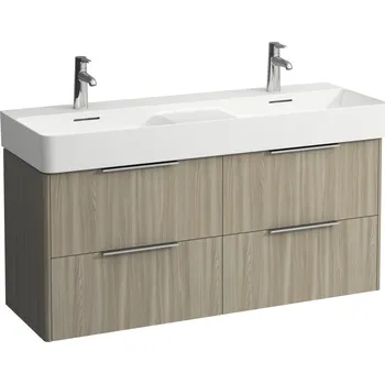 Nábytek LAUFEN BASE Skříňka pod umyvadlo, se 4 zásuvkami, pro dvojumyvadlo H814282. 1180x390, Světlý jilm - H4025341102621