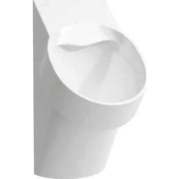 Pisoár LAUFEN VAL Odsávací urinál rimless, vnitřní přívod vody DN50, bez otvorů pro poklop, se senzorem, integrovaným Bluetooth (1litrový sifón H894181 objednat zvlášť) 1 síťový provoz (230 V) 305x365, Šedá mat - H8402867590001