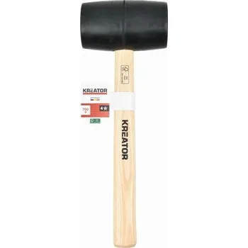 Kladivo Gumová palice černá 700g - Dřevěná násada Kreator KRTH90602