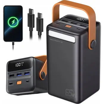 Powerbanka PŘENOSNÁ POWERBANKA PD65W 50000MAH USB C S LED DISPLEJEM ČERNÁ