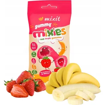 Bonbon Ovocné Mixies Přírodní Želé Bonbony Jahoda a Banán 35g Bez lepku a cukru
