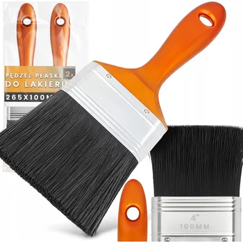 Malířský štětec 2x PLOCHÝ ŠTĚTEC 100 mm Lakýrnický Malířský na Laky Barvy Precizní Z1-T