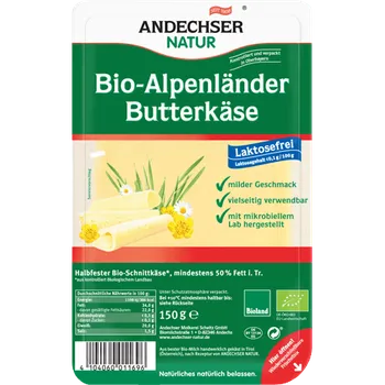 Andechser Natur Alpský máslový sýr 150g bio BIO VEGETARIAN bez laktózy Množství: 1 ks