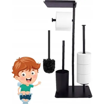 STOJAN NA TOALETNÍ PAPÍR + WC ŠTĚTKA SADA STABILNÍ STYLOVÝ PEVNÝ
