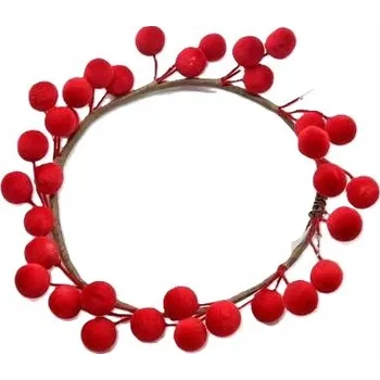 Věnec VÁNOČNÍ VĚNEC ČERVENÝ jeřabina HLOH 10 X 14 CM CV34352-4